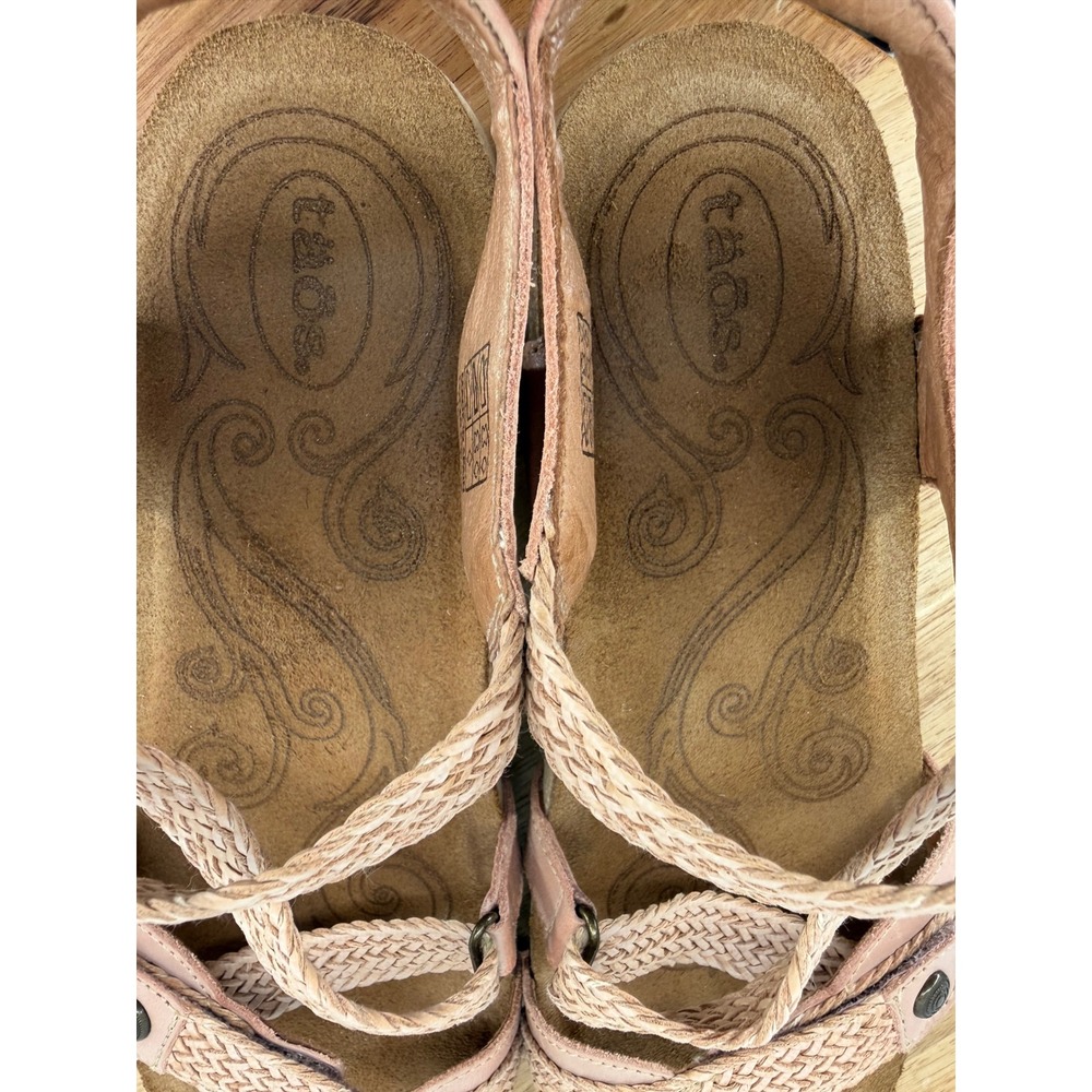 Taos Trulie Womens Dusty Pink Woven Leather Strappy Wedge Sandals Size 8-8.5 39 - Picture 9 of 11